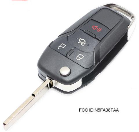For Ford 3+1 button remote 
key with Hitag pro chip-315mhz 
with HU101 blade FCCID:N5F-A08TAA