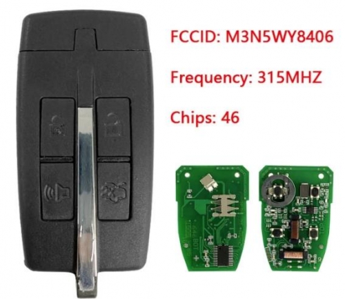 For Ford Lincoln 4 Button Proximity Smart Key Peps Fcc M3N5WY8406 Pn 164-R7034 164-R7032