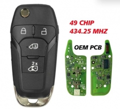 OEM 4 Buttons For Ford filp remote control key PCF
