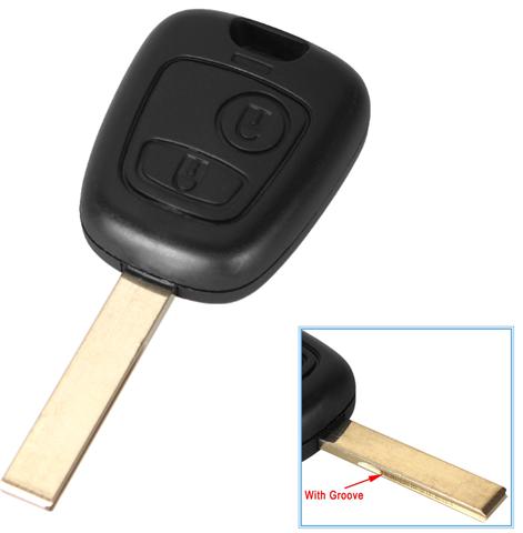 For Citroen 2 button remote key blank with HU83 blade with logo