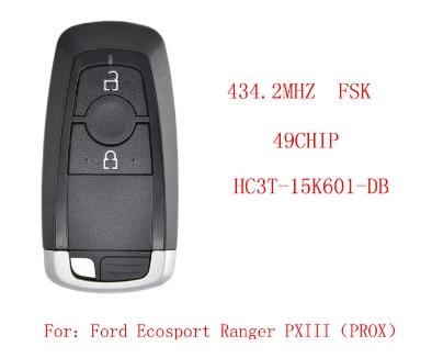 HC3T-15K601-DB FSK 2 Buttons Smart Keyless Entry Car Key 433MHz For 2017 2018 2019 2020 For Ford Ecosport Ranger PXIII PROX