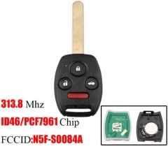 For Honda 3+1Buttons 313.8Mhz Remote Civic EX Si 2