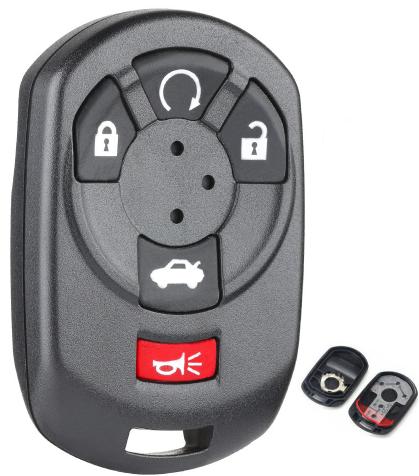 For Cadillac 4+1 button remote key blank with battery place