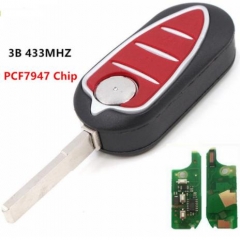 For Alfa Romeo 3 Button Folding Remote Car Key Fob