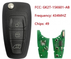 For Ford Transit Flip Remote Key 3 Button 434MHz 4