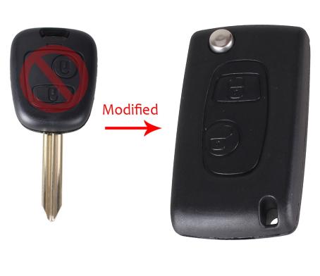 2 buttons Modified Folding Remote Key Shell SX9 for Citroen SAXO XSARA