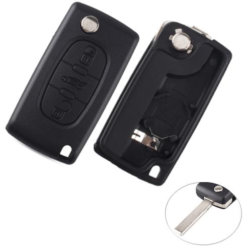 For Citroen 407 3 button 
flip key blank with trunk button
