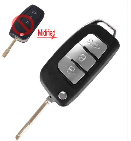 For Ford 3 button flip remote key blank with FO21 blade