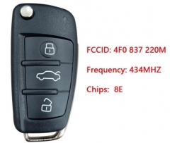 FOR Audi Q7 A6 remote flip key 433 MHz 8E chip 4f0