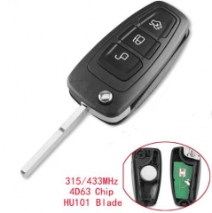new  For mondeo 3 button remote key with 433mhz af