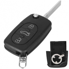 For Audi 3 buttons remote key shell with Small bat