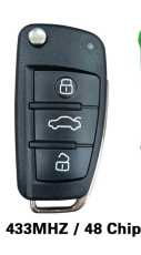 FLIP Remote Key 3 Buttons For Audi A1 Q3 433mhz id48 8X0 837 220 D