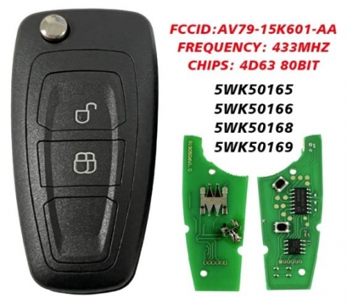 Flip Key for Ford Ranger 433 MHz 4D63 80 Bit AV79-15K601-AA