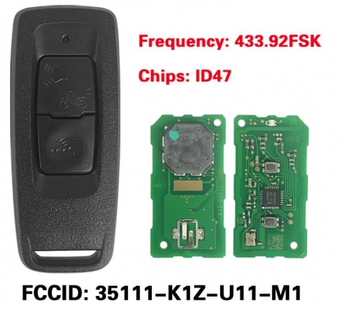 For Honda pcx160 motorcycle smart key 35111-K1Z-U11-M1 For Honda PCX160, FORZA, NSS350, 2021-2024, Chip ID47, 433.92FSK