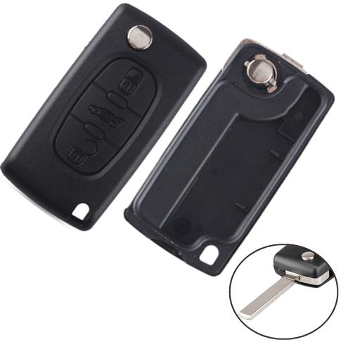 For Citroen 307 3 button 
flip key blank with trunk button
 -