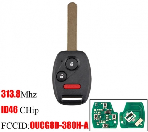 For Honda 2+1 button 313.8Mhz ID46 Accord Fit Civic Odyssey 2003-2007 OUCG8D-380H-A 2+1Buttons Fob