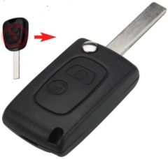 2 Buttons Modifid Flip Car Key Case Shell For Citr
