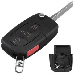 For Audi 3+1 buttons remote key shell with big bat