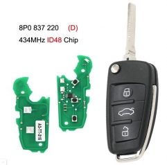 3 Buttons 433MHz ID48 Car Remote Key For Audi A3 S