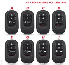 4/5 Button Car key For Honda New XRV CRV HRV FIT Z