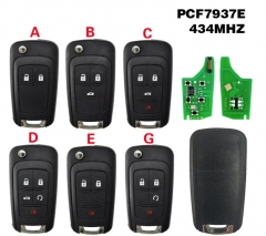 2/3/4/5 BTN 434MHZ ID46 Chip Remote Car Key For Ch