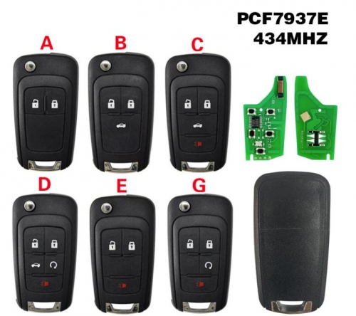 2/3/4/5 BTN 434MHZ ID46 Chip Remote Car Key For Chevrolet Malibu Cruze Aveo Spark Sail Opel/Vauxhall