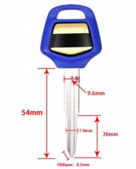 For Honda-Motor bike key blank with left blade (bl