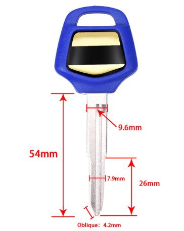 For Honda-Motor bike key blank with left blade (blue)