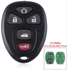 for　GM 4+1 Button remote key 
with FCCID KOBGT04A 