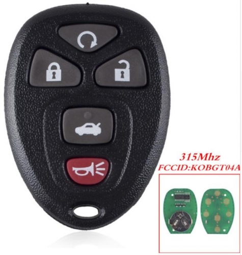 for　GM 4+1 Button remote key 
with FCCID KOBGT04A -315mhz
(GM# 22733524 , 
22733523 , 15252034 , 
15777636 , 15114374)