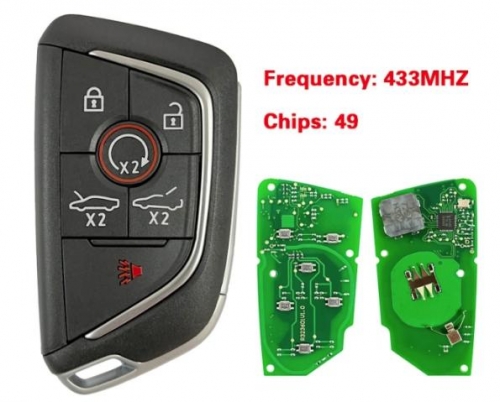 Aftermarket 6 Button Remote for Chevrolet Corvette C8 2020, Smart Key Fob, 434MHz, P/N, 13538852, ID49 Chip, FCC YG0G20TB1
