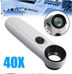 40X LED Light Magnifying Glass Loupe Handheld Micr