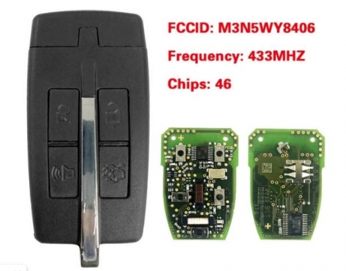 For Ford Lincoln 4 Button Proximity Smart Key Peps Fcc M3N5WY8406 Pn 164-R7034 164-R7032 433MHZ 46chip