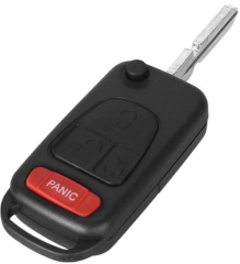For Benz 3+1 button flip key blank with 4 track bl