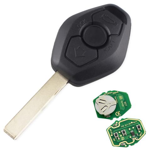 For　BMW EWS Systerm 3 button remote key
with 2 track blade
（with 315mhz and 7935 chip)