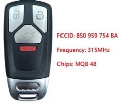 Genuine  FOR Audi TTS Rs Key 315MHZ MQB 48 CHIP 8S