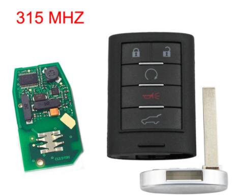 For Cadillac 5 button
smart keyless remote key GM hitag2 chip  315mhz