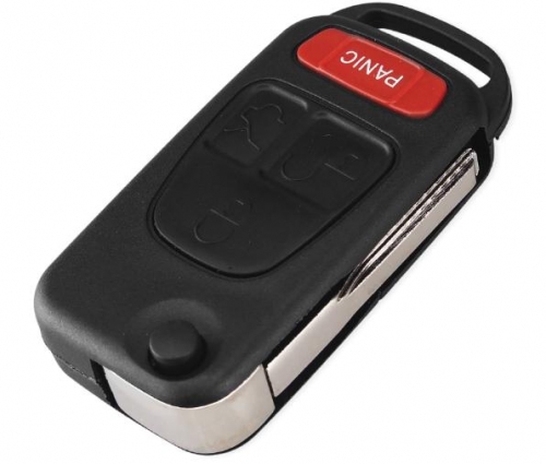 For Benz 3+1 button flip key blank with 2 track blade