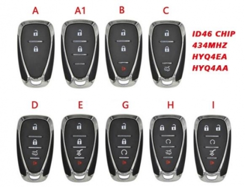 Car Remote Control Key For Chevrolet Camaro Equinox Cruze Malibu Spark HYQ4EA HYQ4AA ID46 PCF7952 434MHZ