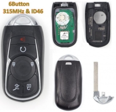 for　Buick Keyless Smart 5+1 button remote key with