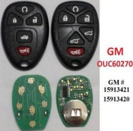 For GM 6+1 Button remote key 
with FCCID OUC60270-315mhz
(GM # 15913421 , 15913420 ,
 20869057 15857840 5913427)