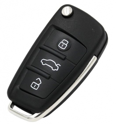 FOR Audi MQB 3 button flip remote key with AES48 chip-434mhz ASK model
