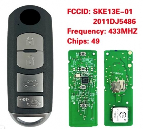 For Mazda Smart key 4 Button 434MHz Mitsubishi system SKE13E-02 49 CHIP