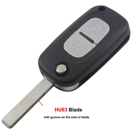 For Renault 2 button remote key blank （no logo）
