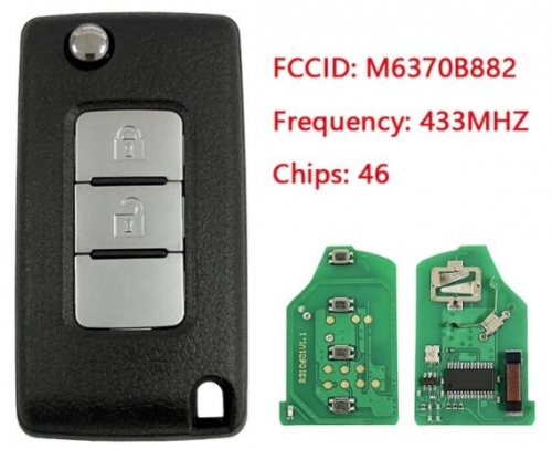For Mitsubishi Pajero 2015-2021 Flip Remote 2 Buttons 433MHz M6370B882