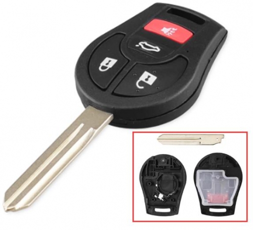 For Nissan 3+1 button remote key blank