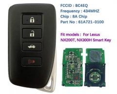for Lexus smart card 3+1buttons 434MHZ 8A Chip 61A