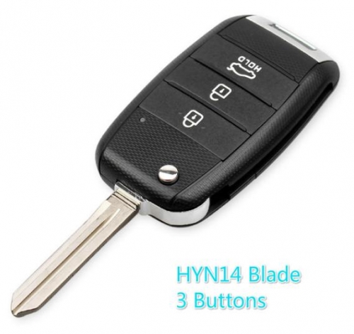 For KIA 3 button flip remote key blank HYN14 blade
