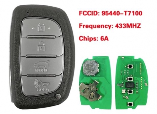 For Hyundai 2021 Smart Key Remote 4 Buttons 433 MHz 95440-T7100
