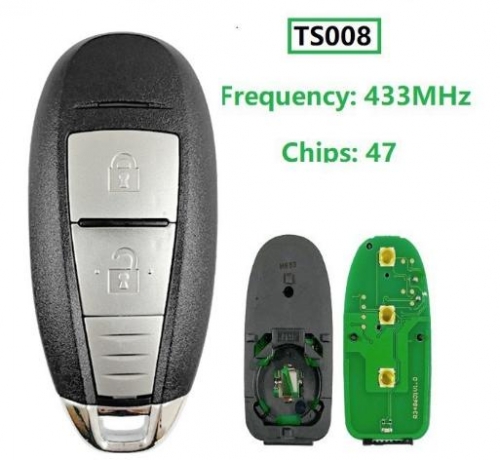2 Button Remote Key PCF7953 ID47 Chip 433MHz for Suzuki Swift SX4 Vitara 2010-2016 Moedi：TS008 FCC ID：5988-D731